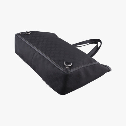Gucci Abbey Black Canvas Leather Handbag — view 4