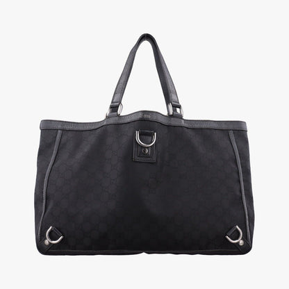 Gucci Abbey Black Canvas Leather Handbag