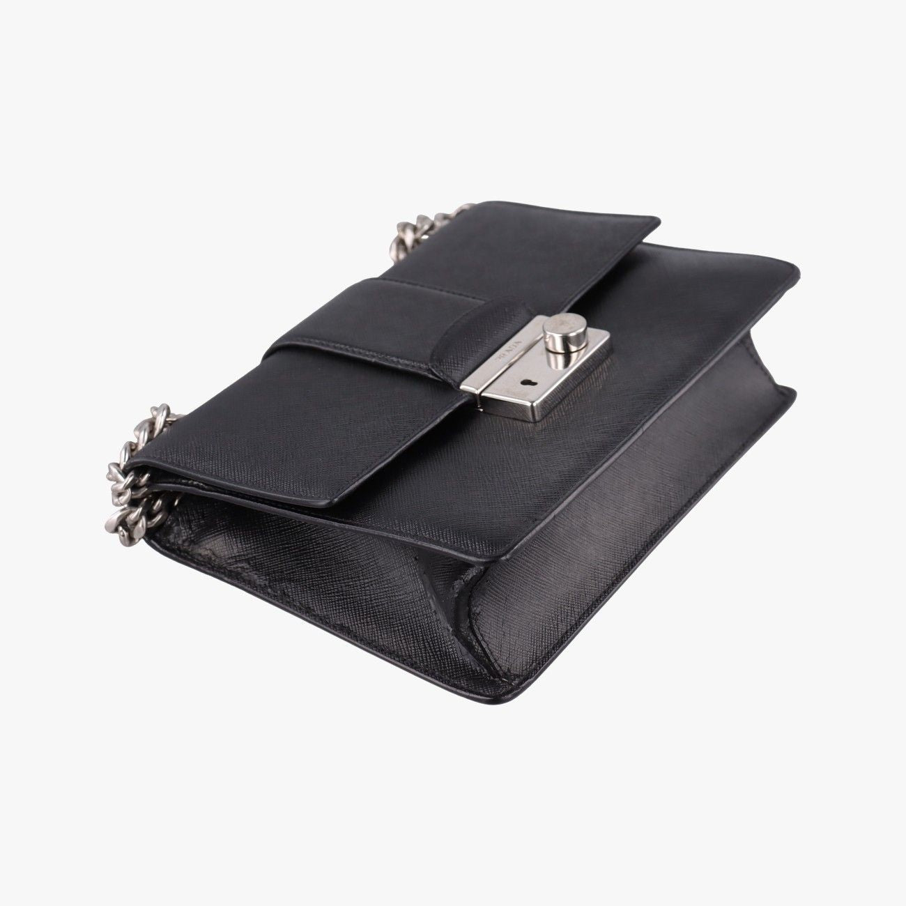 Prada Sound Rock Black Saffiano Leather Shoulder — view 5