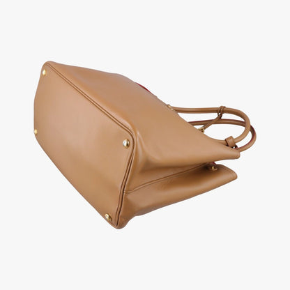 Prada Double Cuir Camel Saffiano Leather Shoulder — view 4