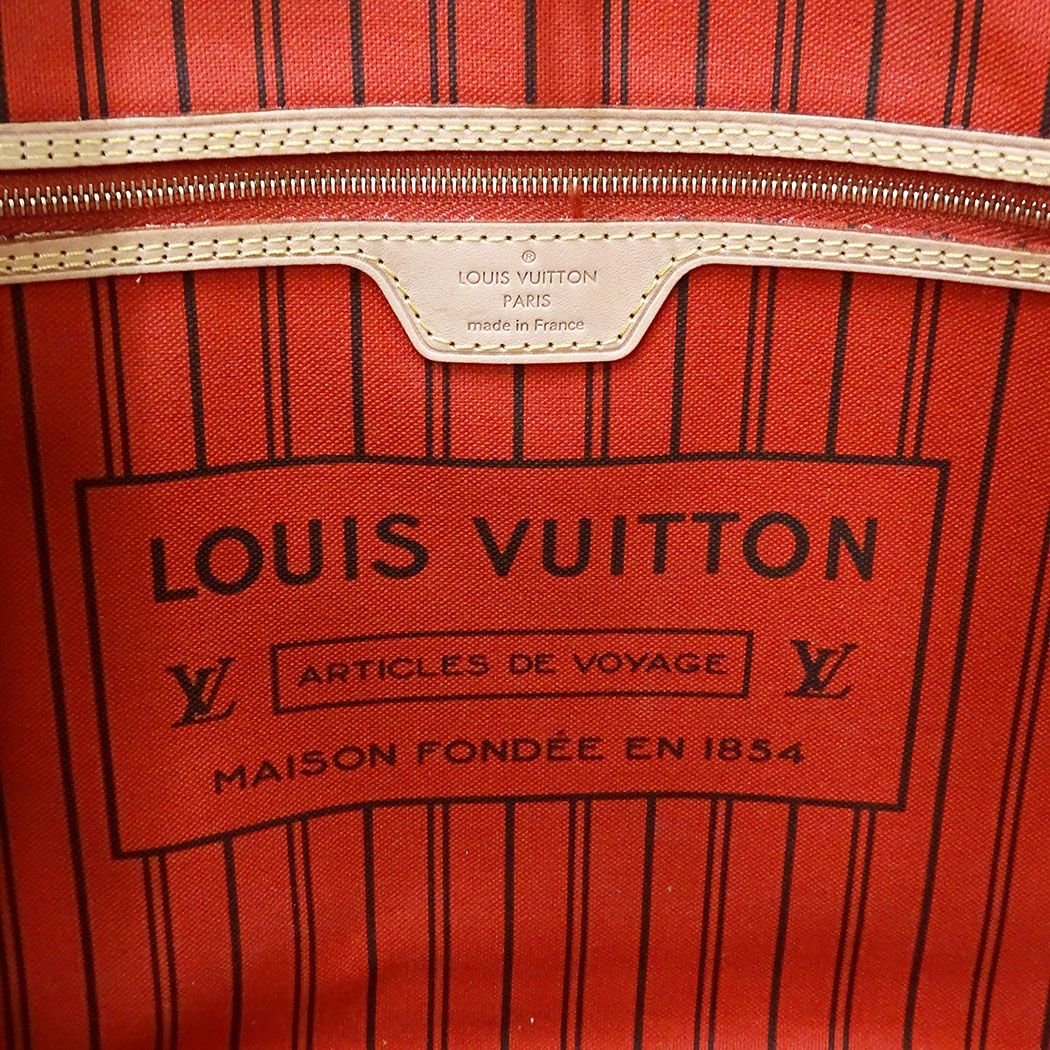 Louis Vuitton Tote Monogram Canvas Neverfull MM Cerise Red Brown Dedicated — view 7