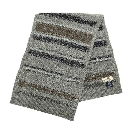 Hermes Knit Scarf Fade Stripe Wool Cashmere Gray Sweater