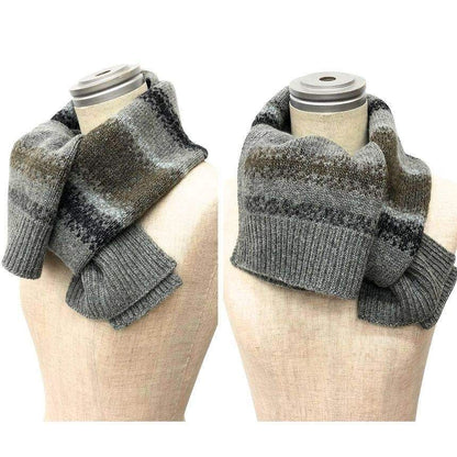 Hermes Knit Scarf Fade Stripe Wool Cashmere Gray Sweater — view 2