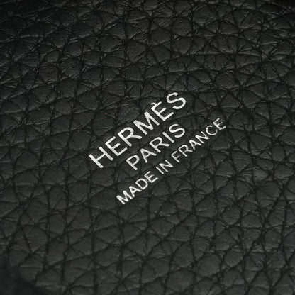 Hermes Picotin Lock PM 18 Tote Taurillon Clemence Noir Black Silver Handbag — view 7