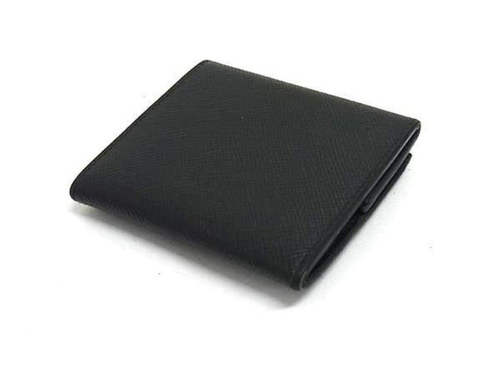 Prada Coin Case 2 935 Black Saffiano Leather Silver — view 2