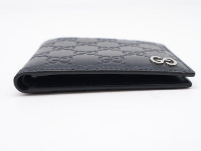 Gucci Bi Foldwallet Guccissima Navy Leather Silver Wallet — view 5