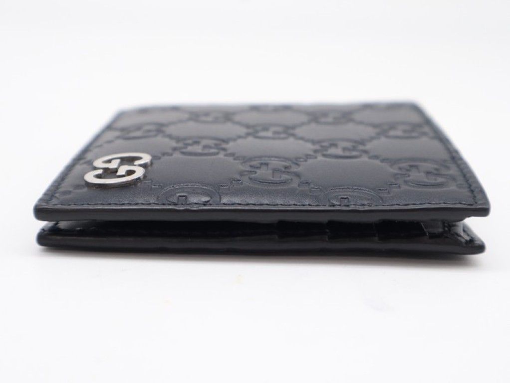 Gucci Bi Foldwallet Guccissima Navy Leather Silver Wallet — view 3