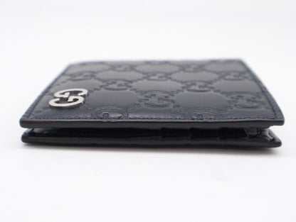 Gucci Bi Foldwallet Guccissima Navy Leather Silver Wallet — view 3
