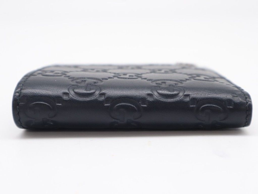 Gucci Bi Foldwallet Guccissima Navy Leather Silver Wallet — view 4