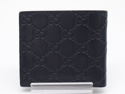 Gucci Bi Foldwallet Guccissima Navy Leather Silver Wallet — view 2