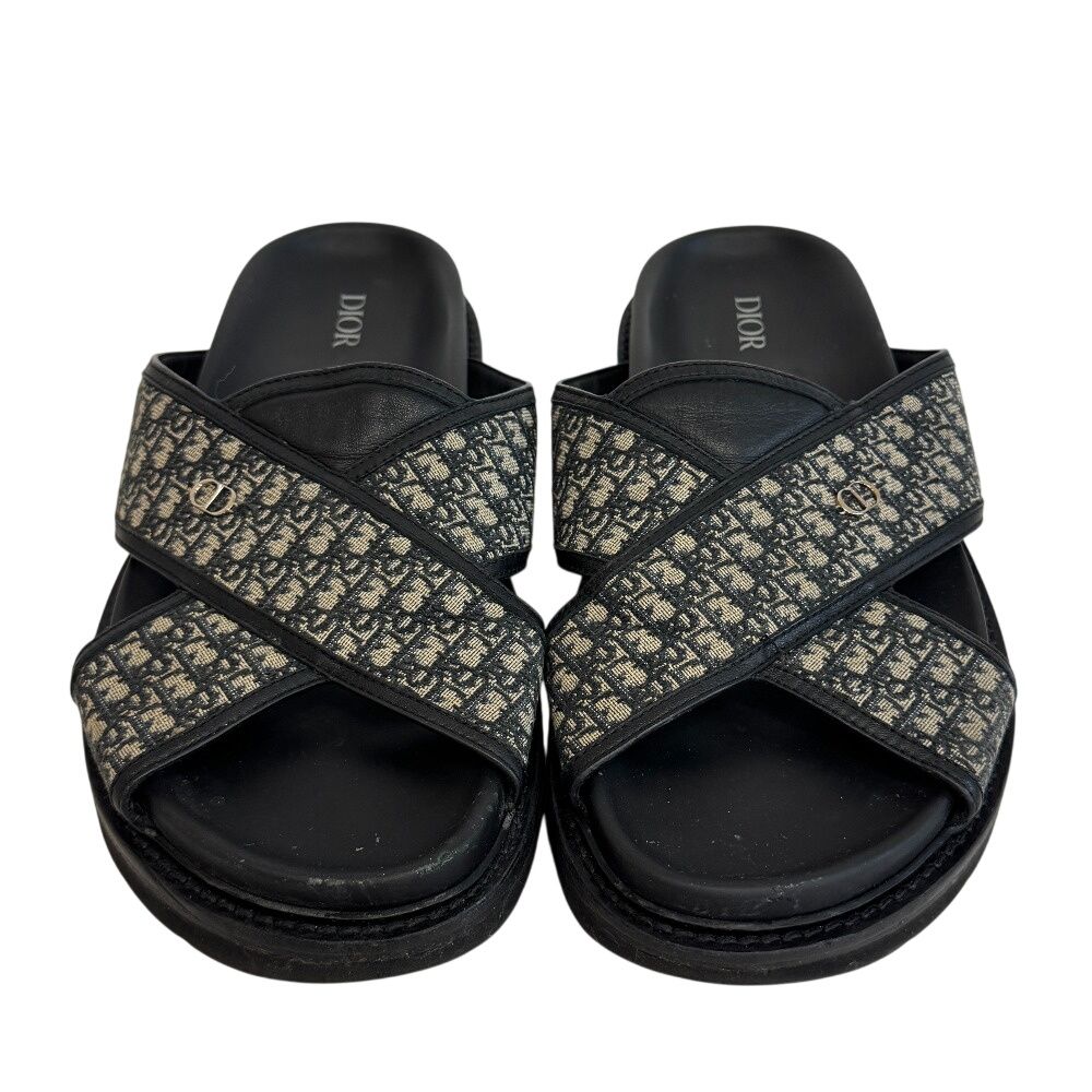 Dior Slide Shower CD Logo Oblique Jacquard Sandals — view 2