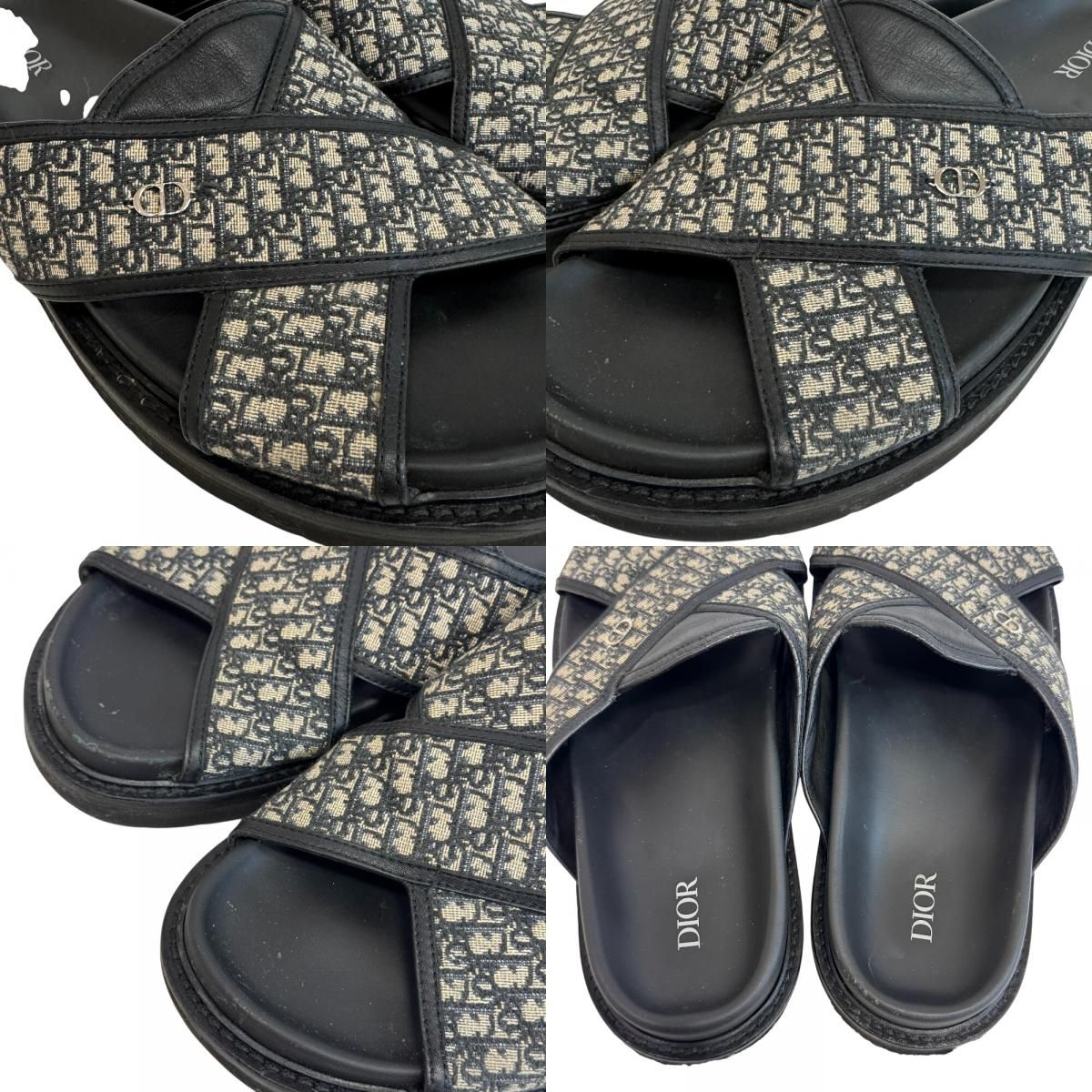Dior Slide Shower CD Logo Oblique Jacquard Sandals — view 8