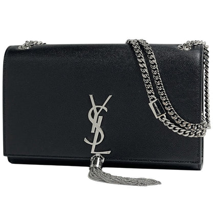 Saint Laurent Kate Monogram Chain Shoulder Bag Leather Black