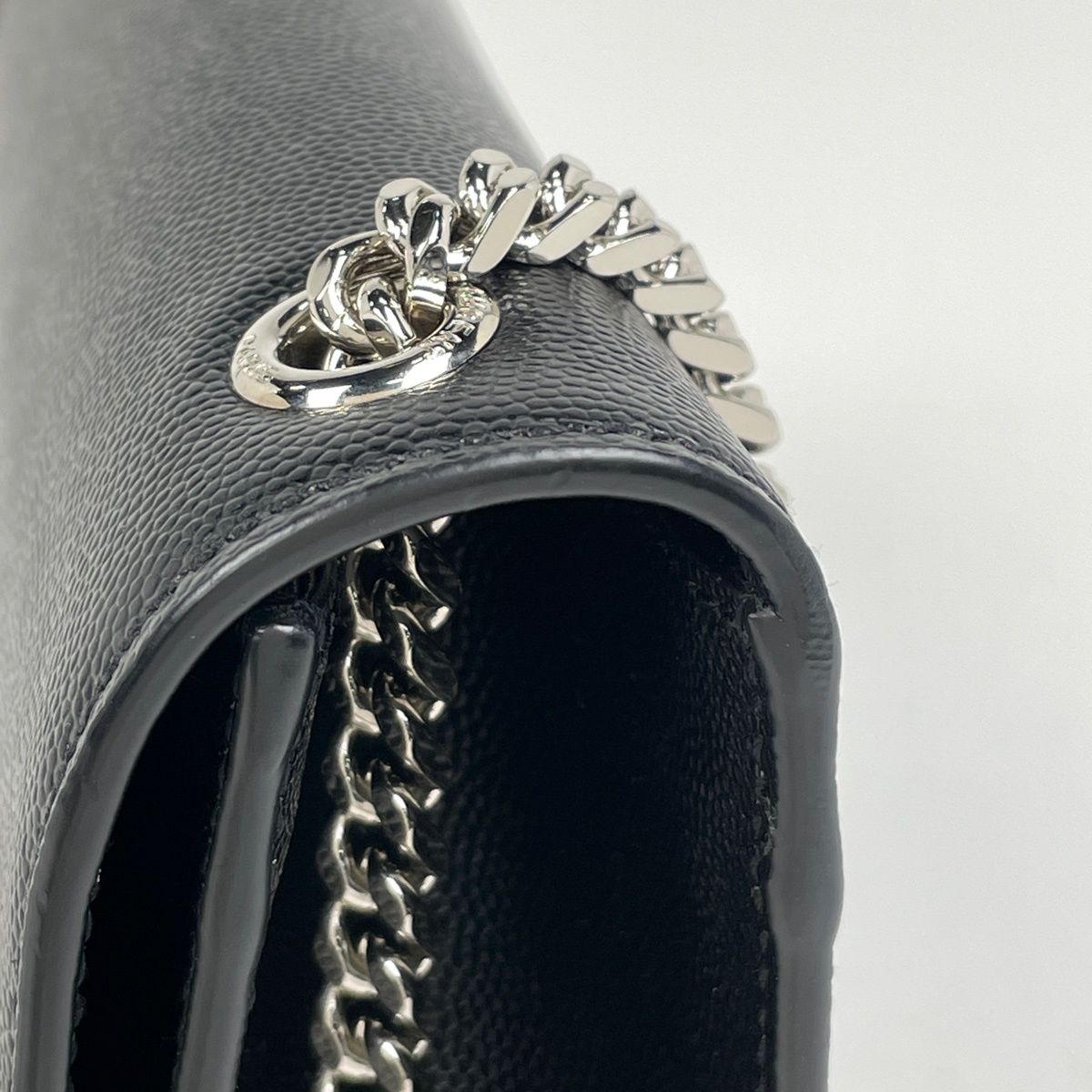 Saint Laurent Kate Monogram Chain Shoulder Bag Leather Black — view 4