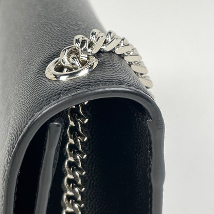 Saint Laurent Kate Monogram Chain Shoulder Bag Leather Black — view 4