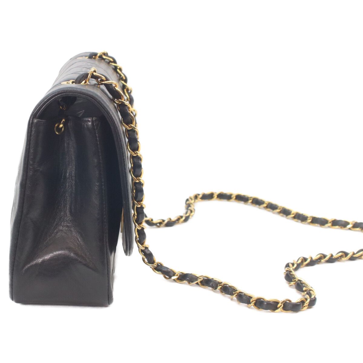 Chanel Black Lambskin Gold Diana 25 Shoulder — view 4