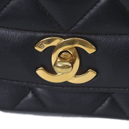 Chanel Black Lambskin Gold Diana 25 Shoulder — view 6