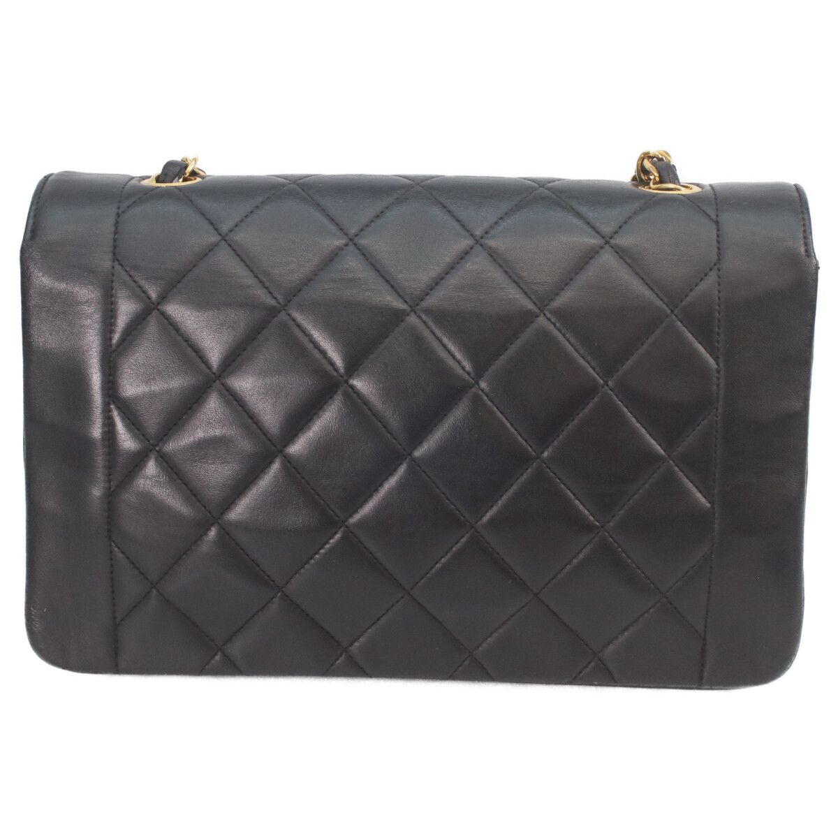 Chanel Black Lambskin Gold Diana 25 Shoulder — view 3