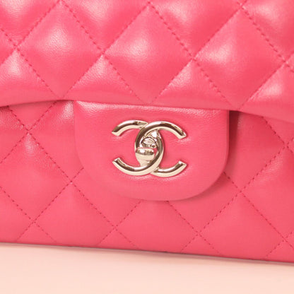 Chanel Pink Lamb Silver Double Flap Maxi Quilted 30 — view 6