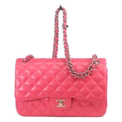 Chanel Pink Lamb Silver Double Flap Maxi Quilted 30