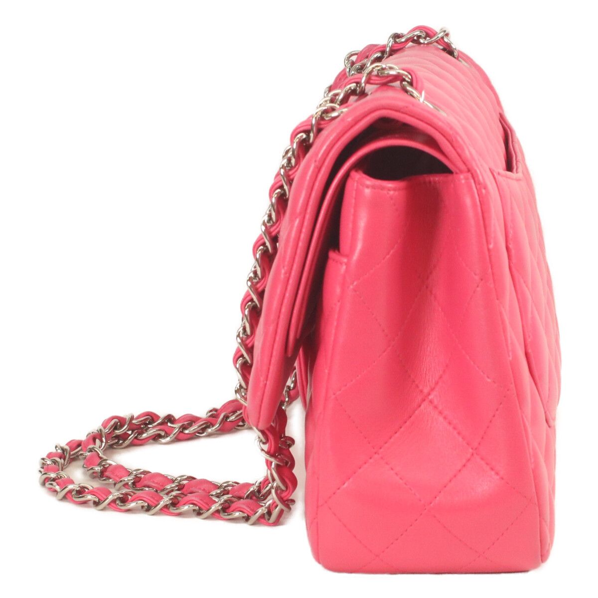 Chanel Pink Lamb Silver Double Flap Maxi Quilted 30 — view 2