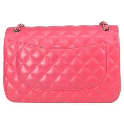 Chanel Pink Lamb Silver Double Flap Maxi Quilted 30 — view 3