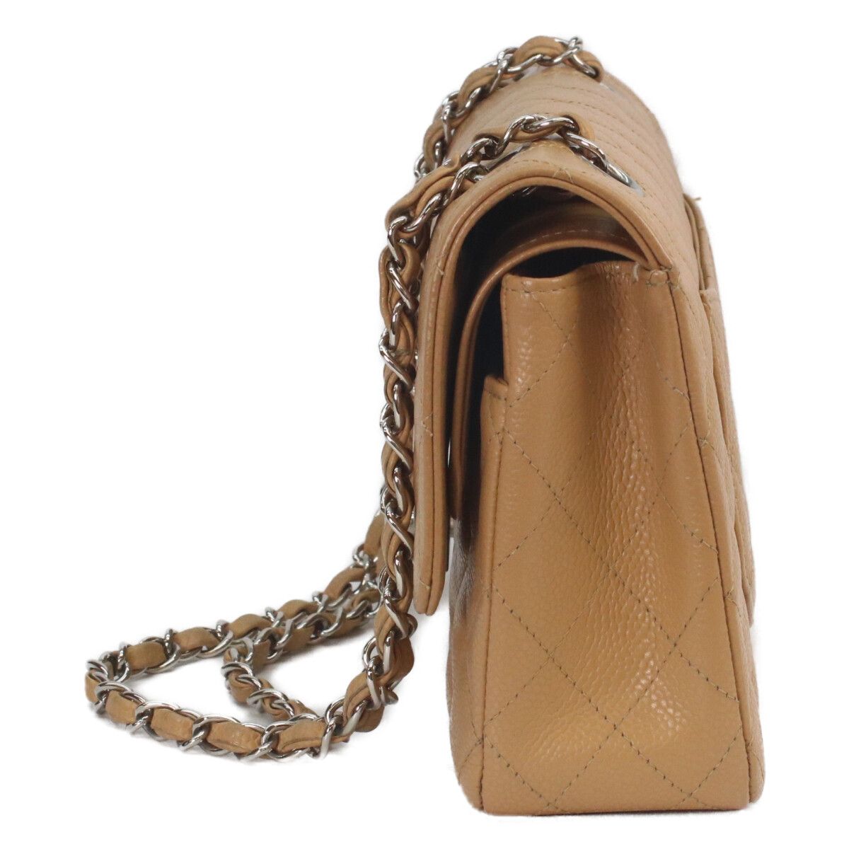 Chanel Beige Caviar Silver Quilted 25 Shoulder — view 2