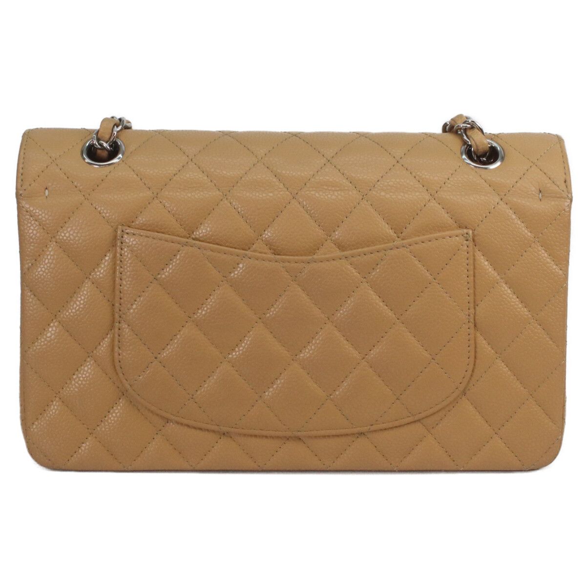 Chanel Beige Caviar Silver Quilted 25 Shoulder — view 3