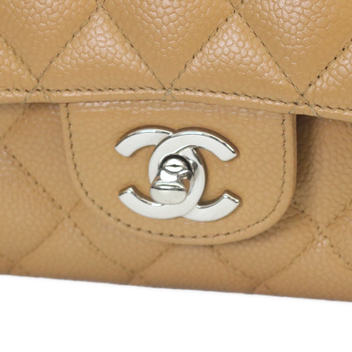 Chanel Beige Caviar Silver Quilted 25 Shoulder — view 6