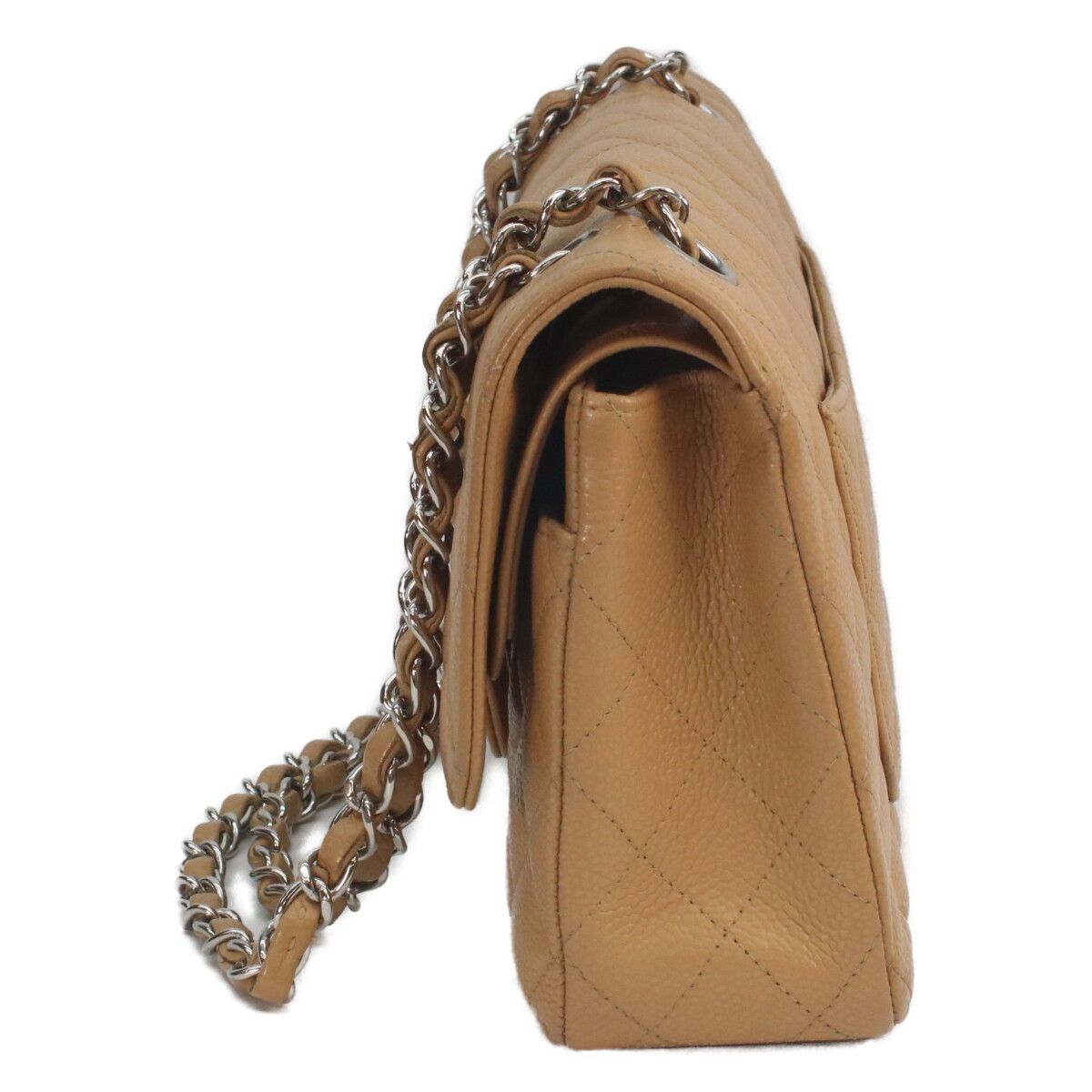 Chanel Beige Caviar Silver Quilted 25 Shoulder — view 2