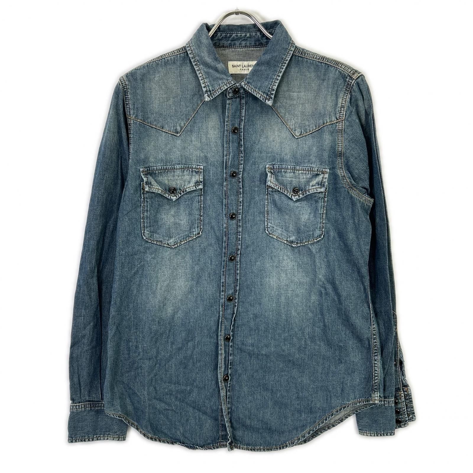 Saint Laurent Paris Washblue Cotton Denim shirt