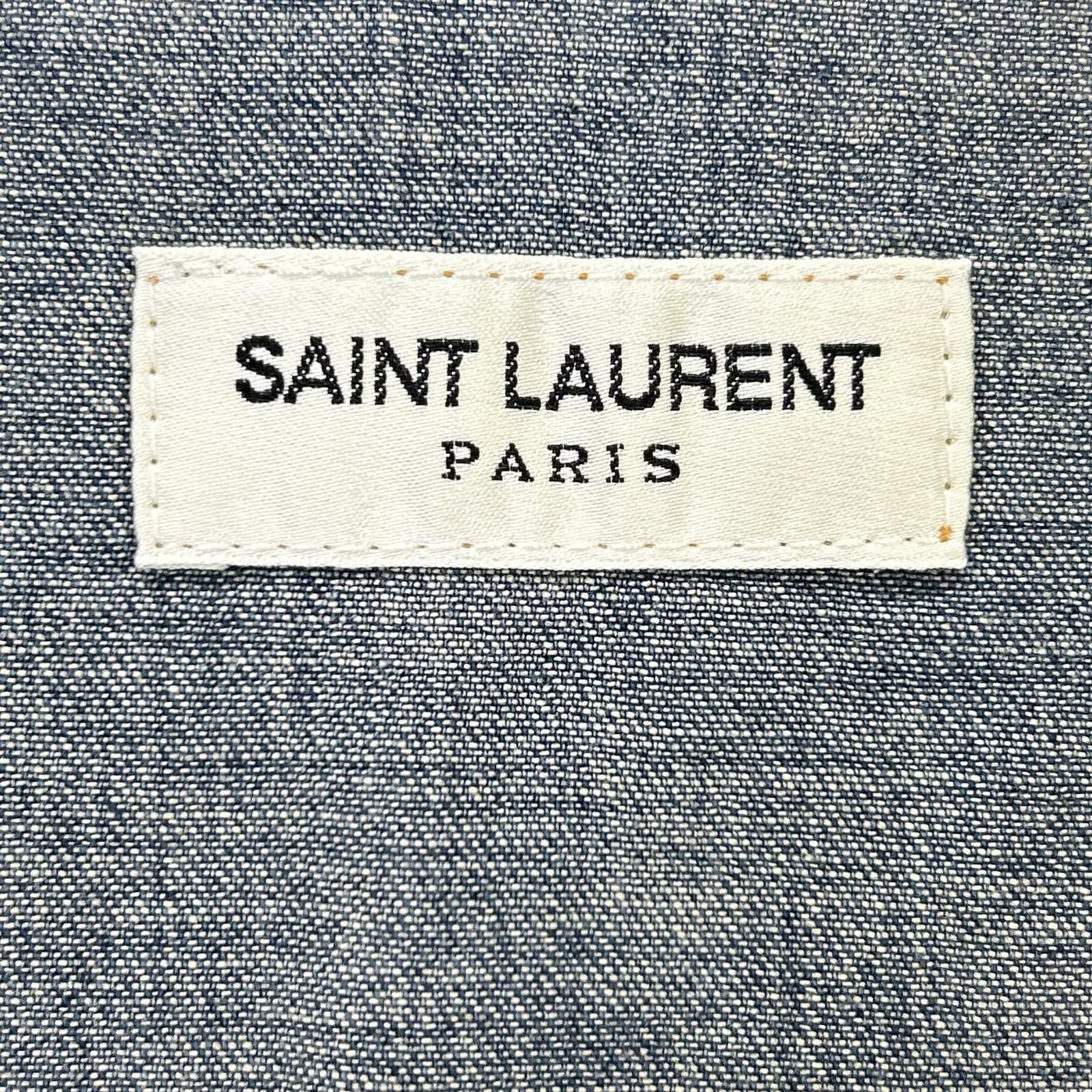 Saint Laurent Paris Washblue Cotton Denim shirt — view 4