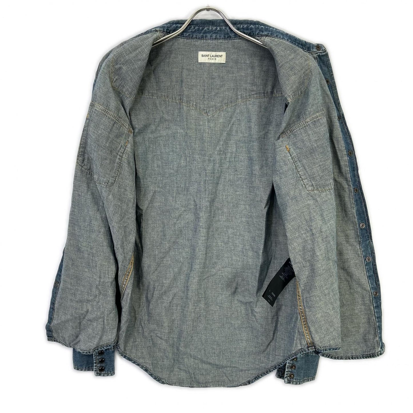 Saint Laurent Paris Washblue Cotton Denim shirt — view 3