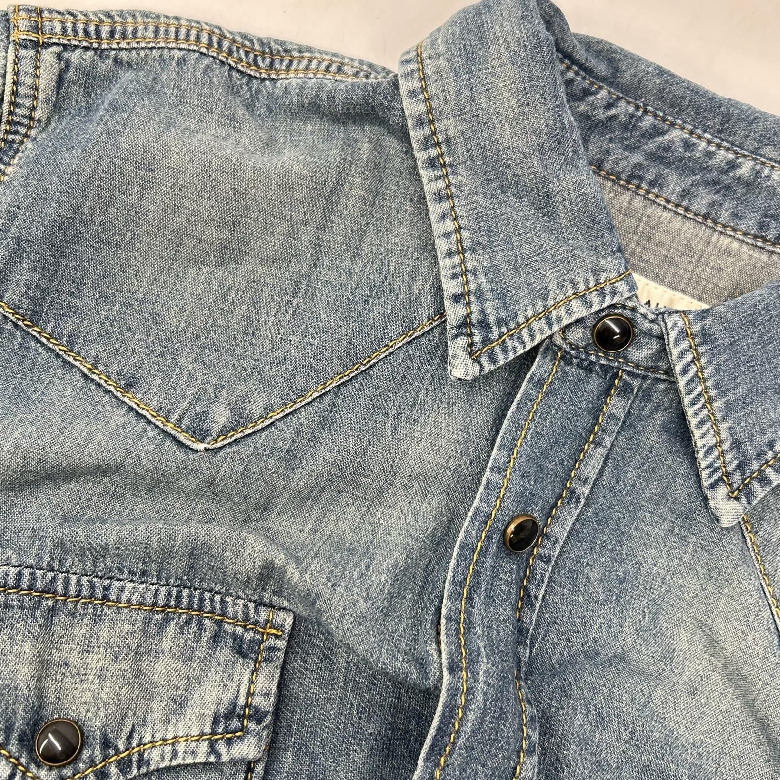Saint Laurent Paris Washblue Cotton Denim shirt — view 8