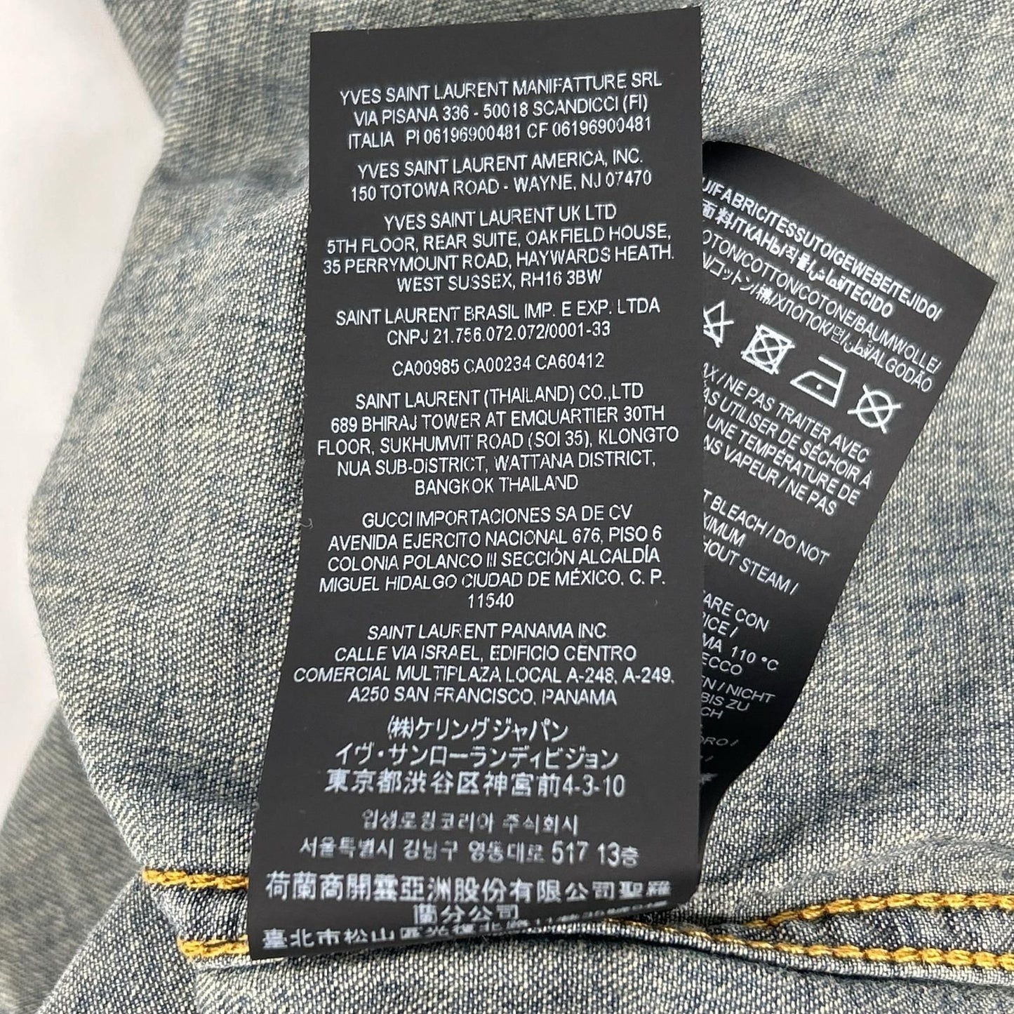 Saint Laurent Paris Washblue Cotton Denim shirt — view 7