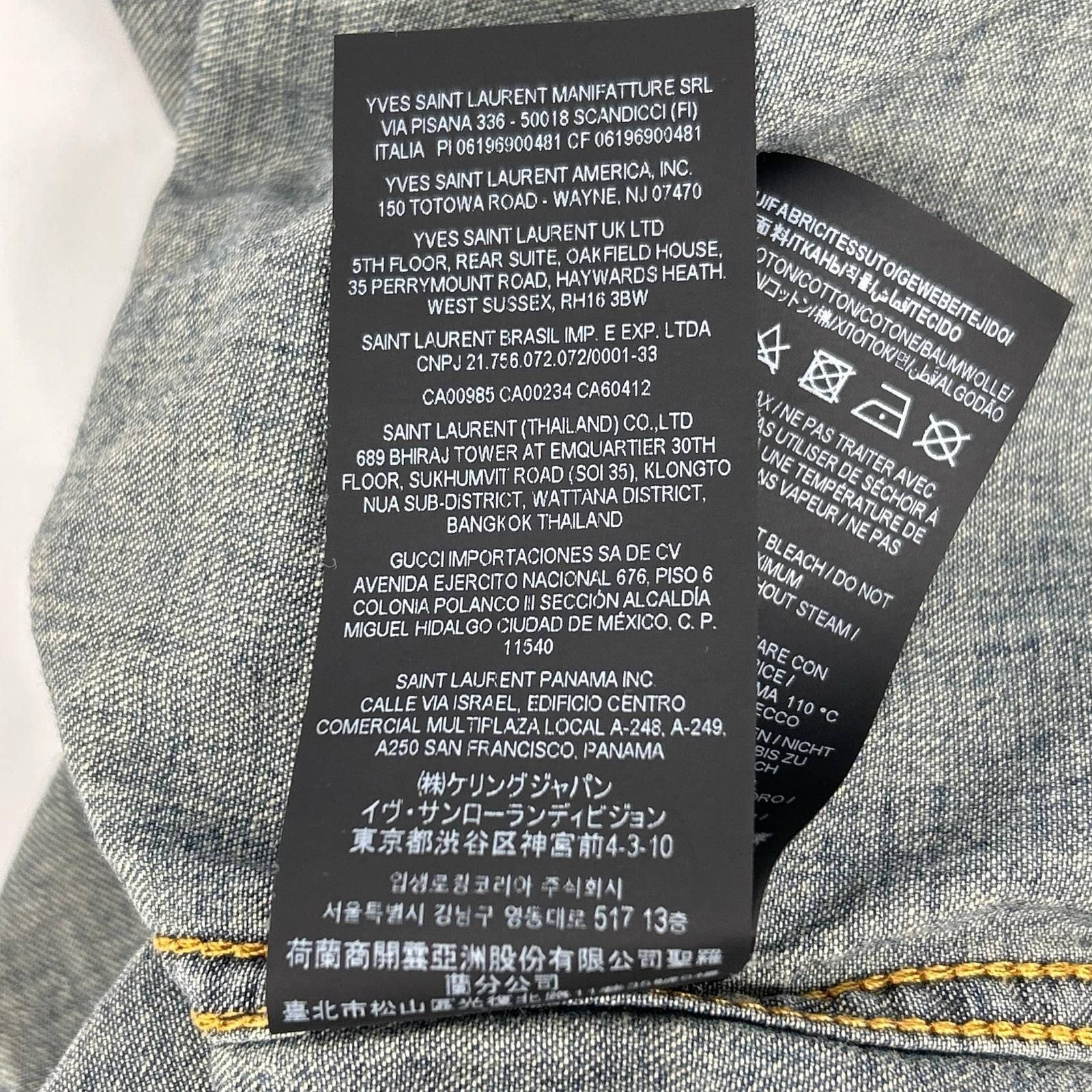 Saint Laurent Paris Washblue Cotton Denim shirt — view 7