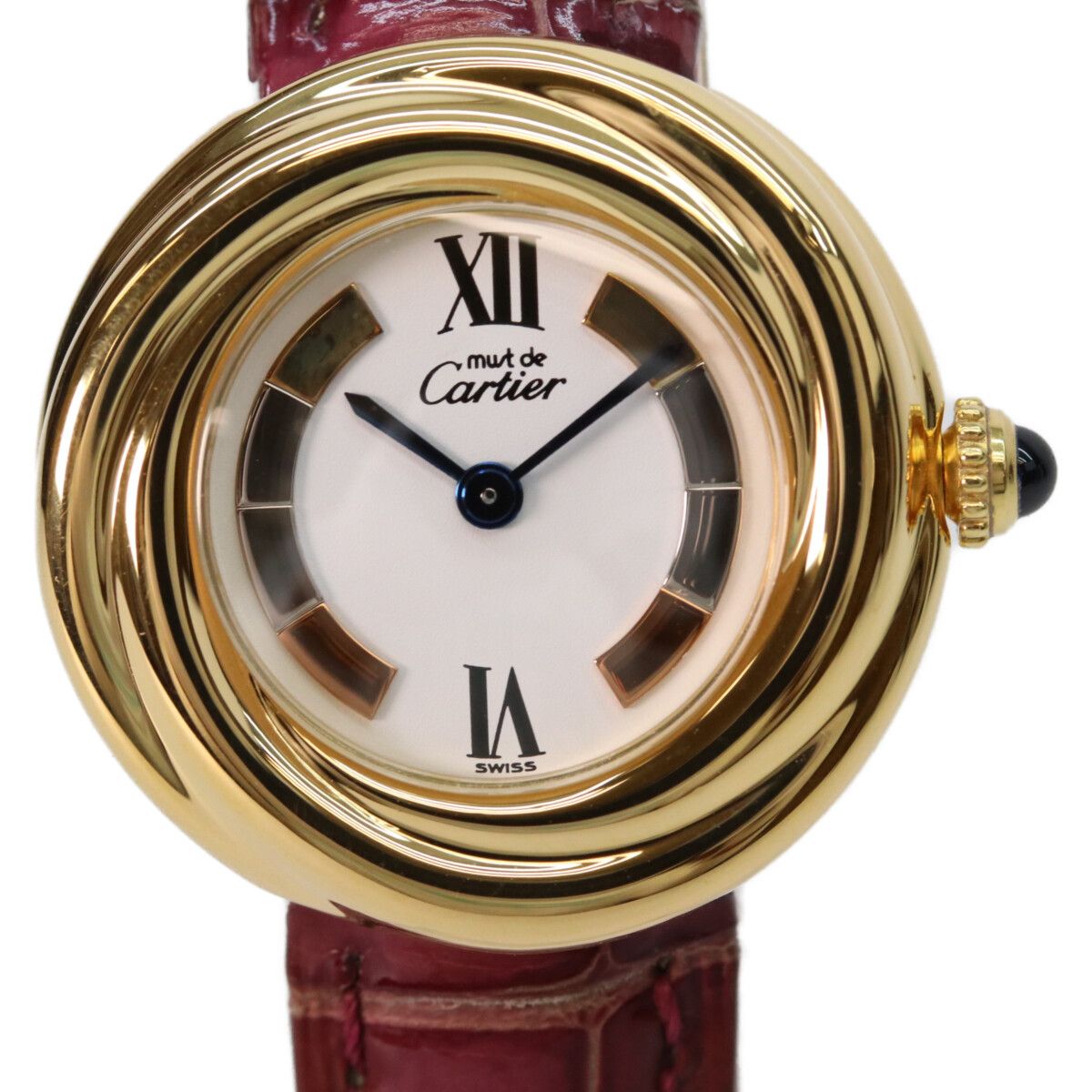 Cartier 925 Must Trinity Vermeil SM Side White Dial Quartz