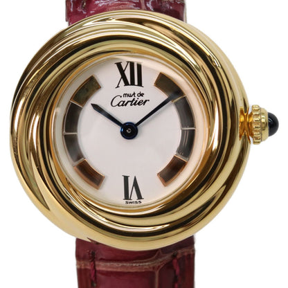 Cartier 925 Must Trinity Vermeil SM Side White Dial Quartz