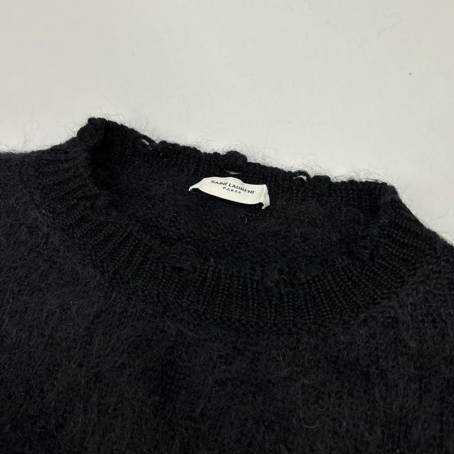 Saint Laurent Paris Mohair Nylon Wool Knit XS Black Playboy Collaboration Xs — view 7