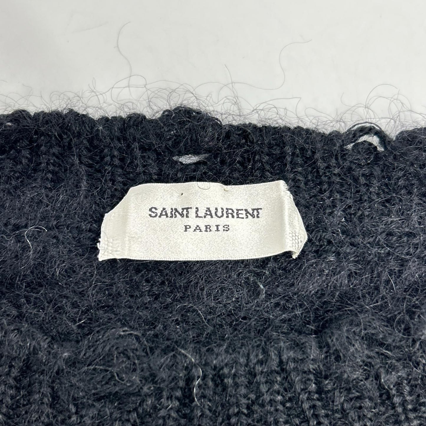 Saint Laurent Paris Mohair Nylon Wool Knit XS Black Playboy Collaboration Xs — view 3