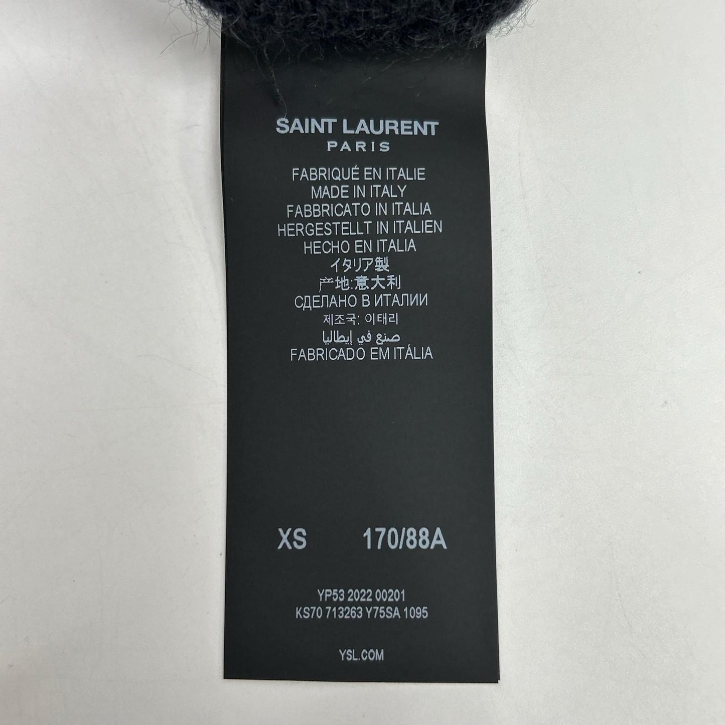 Saint Laurent Paris Mohair Nylon Wool Knit XS Black Playboy Collaboration Xs — view 4