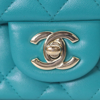 Chanel 23 Emeraldgreen Rum Gold Mini Quilted 17 Shoulder — view 6
