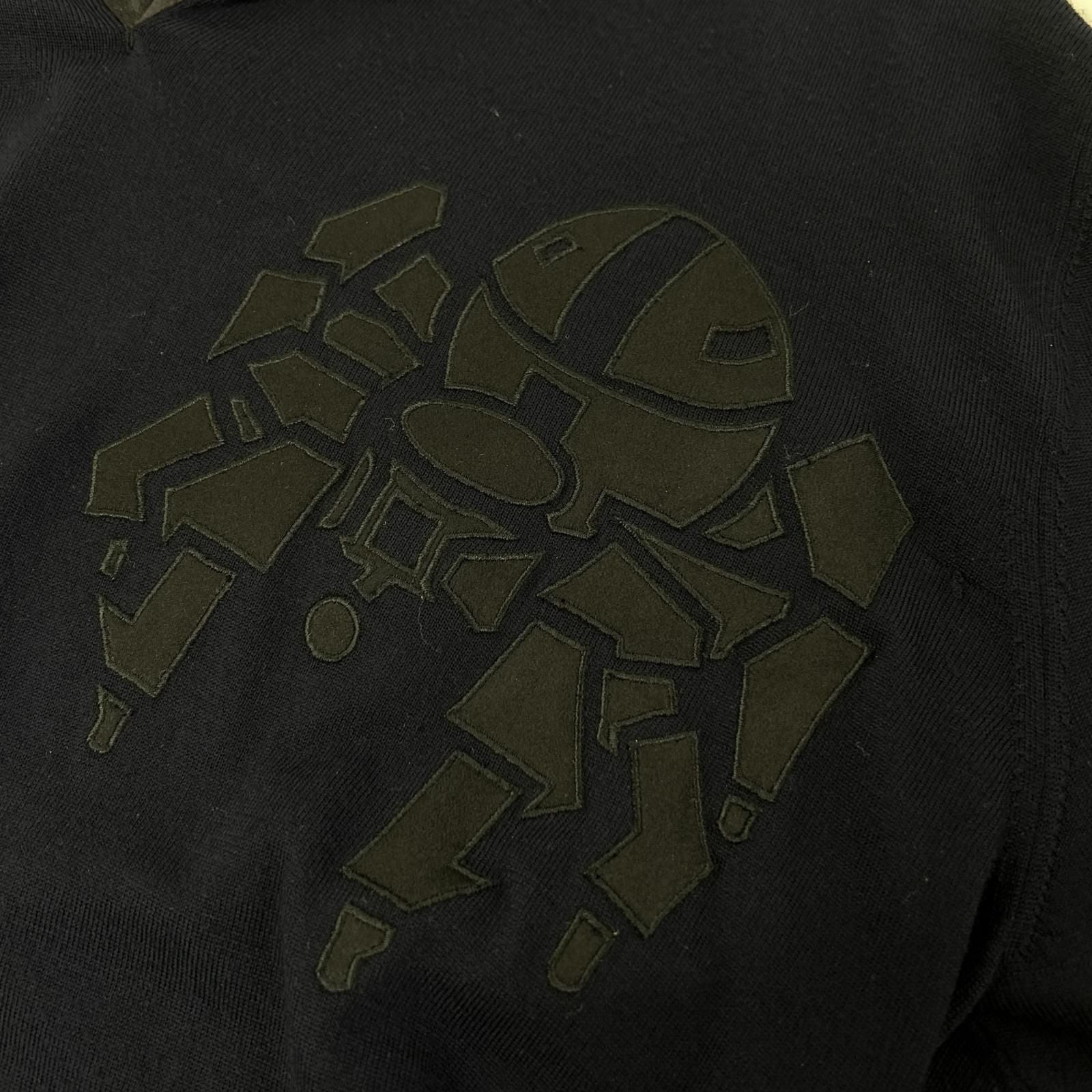 Hermes Navy Robot L S Knit Polo Sweater — view 7