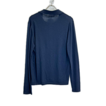 Hermes Navy Robot L S Knit Polo Sweater — view 2
