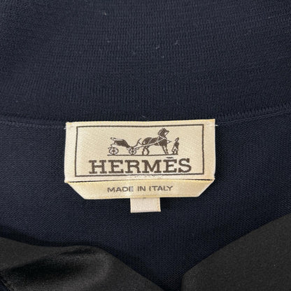 Hermes Navy Robot L S Knit Polo Sweater — view 3