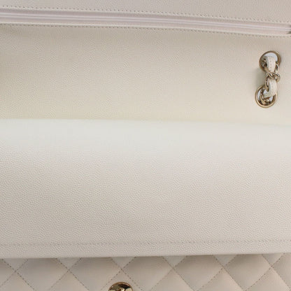 Chanel Ivory Caviar Gold Double Flap Maxi Quilted 30 — view 8