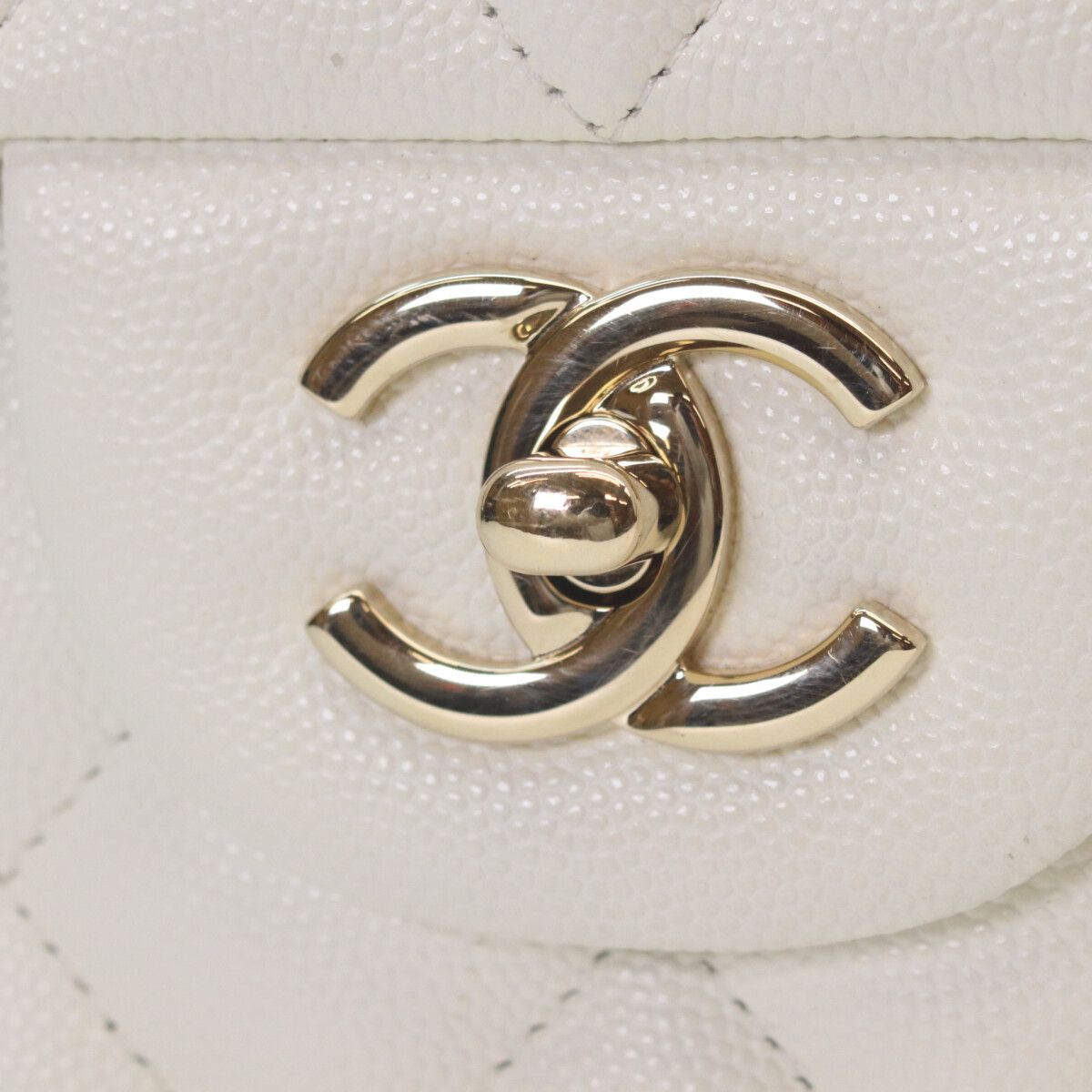 Chanel Ivory Caviar Gold Double Flap Maxi Quilted 30 — view 7
