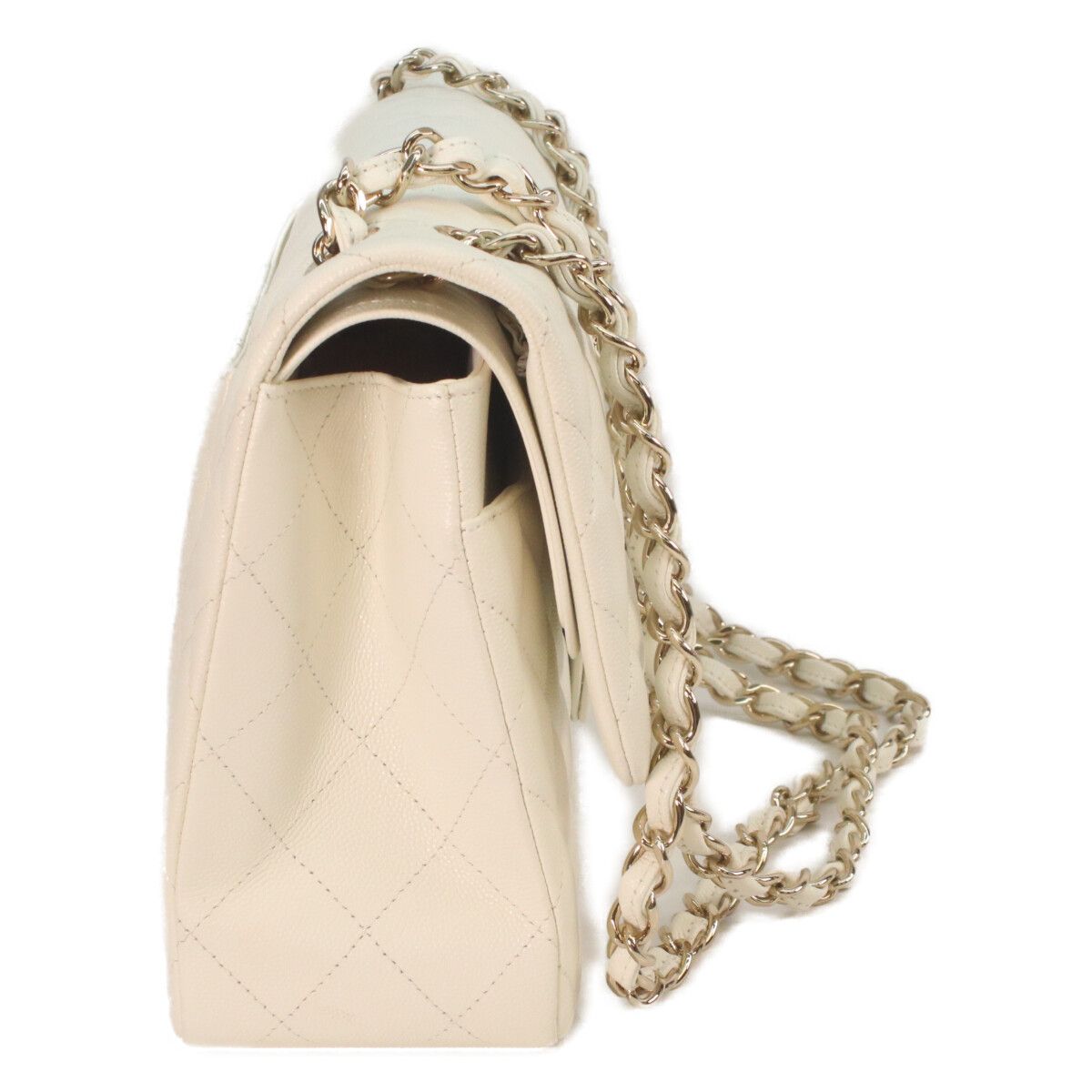 Chanel Ivory Caviar Gold Double Flap Maxi Quilted 30 — view 6