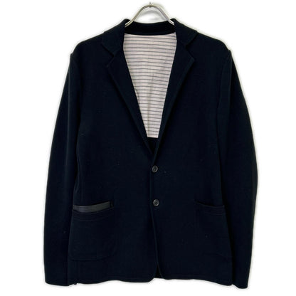 Louis Vuitton Black Cotton Leather Pocket Singletailored Jacket
