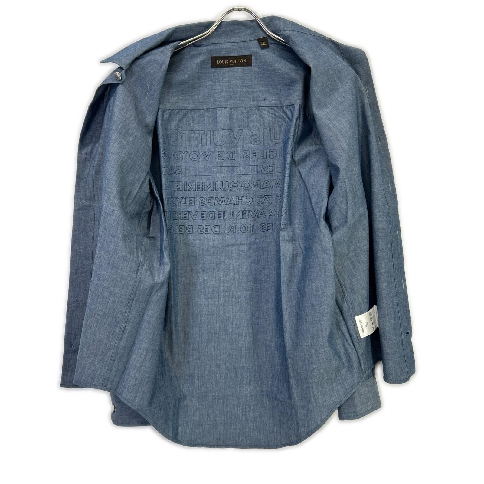 Louis Vuitton Dkx Blue Cotton Wool Silver backprintlong Sleeveshirt T-Shirt — view 3